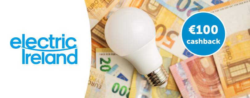 Electric Ireland offering €100 cashback to new electricity customers
